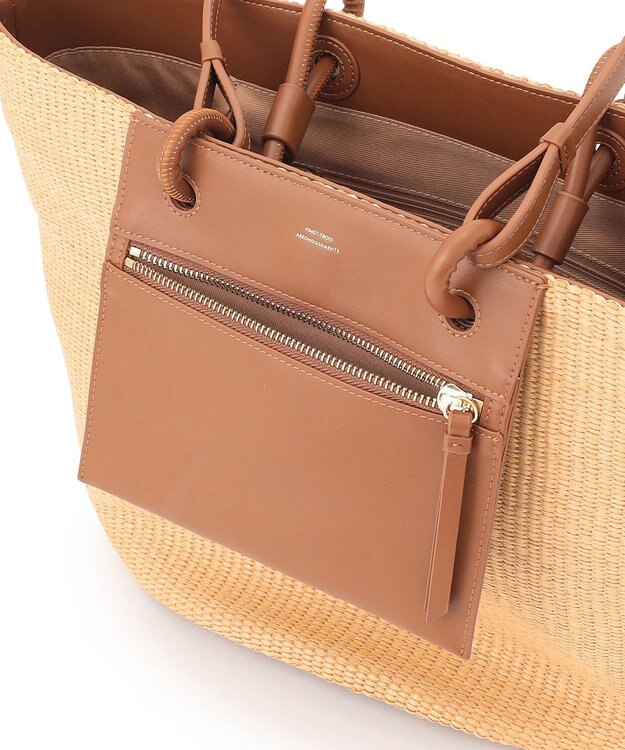 23区 雑材 トートバッグ ナチュラル×ブラウン