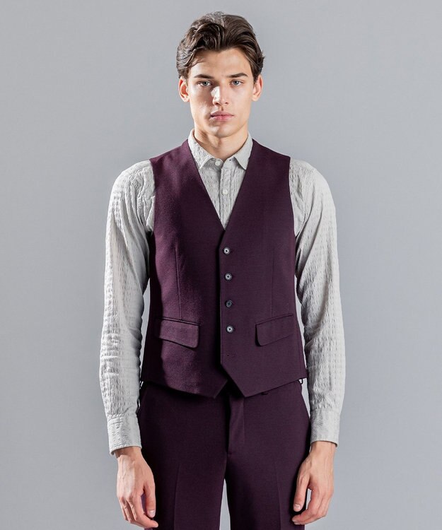 JOSEPH HOMME ウーステッドモックロディ　ジレ ワイン系