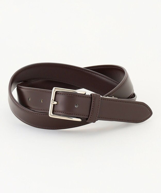 J.PRESS MEN 【定番】スムースレザー ドレスベルト ダークブラウン系