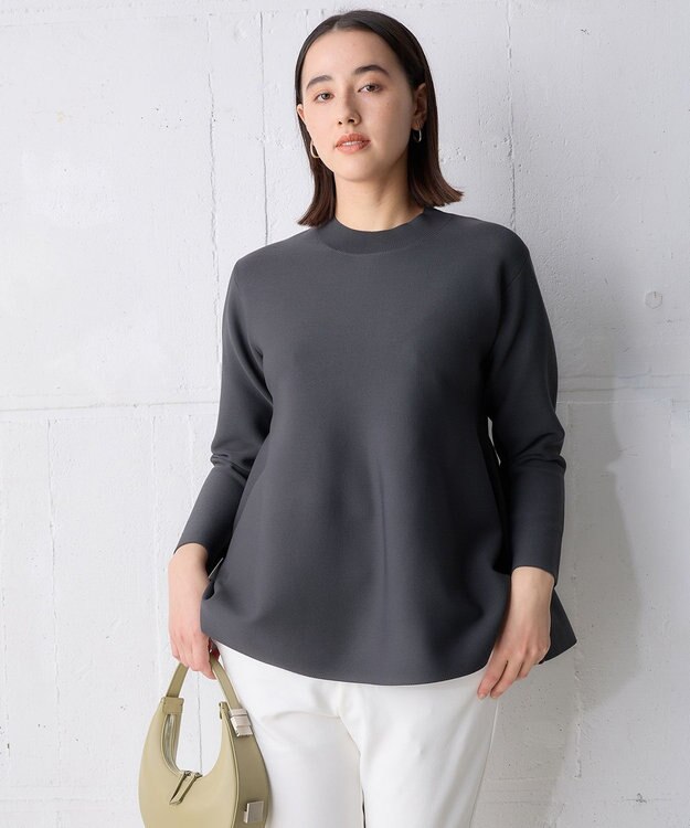 UNFILO 【新色追加】ペプラムニット [NEW]チャコール