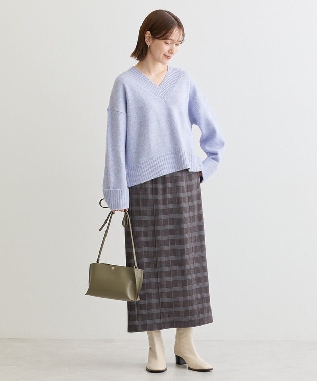 Green Parks ・ＥＬＥＮＣＡＲＥ　ＤＵＥ　チェックナロースカート Charcoal Gray