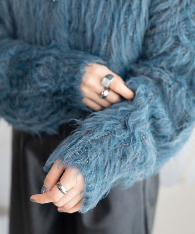 WEGO モンスターニットカーディガン ブルー