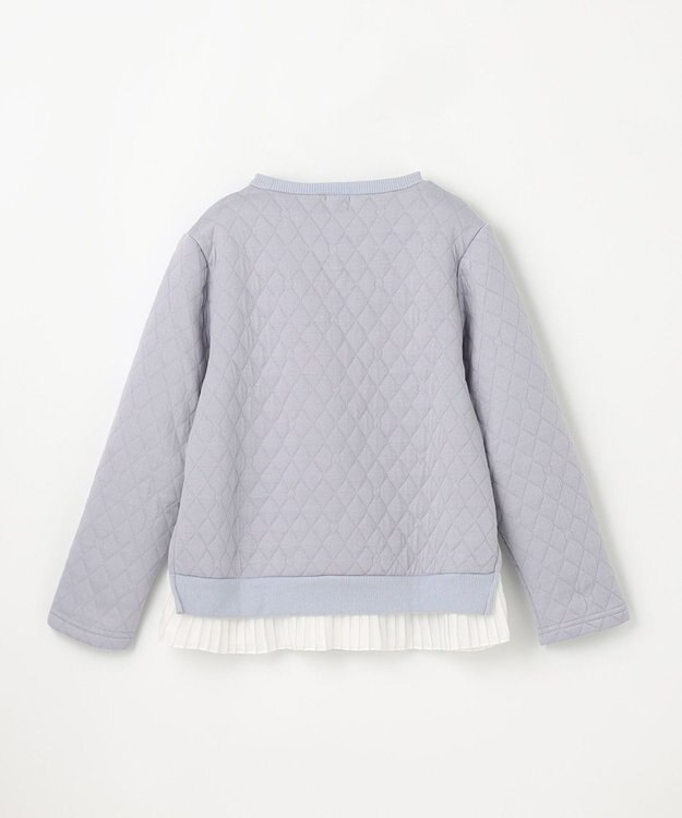 組曲 KIDS 【110-140㎝】ハートキルトジャガード トレーナー サックス系