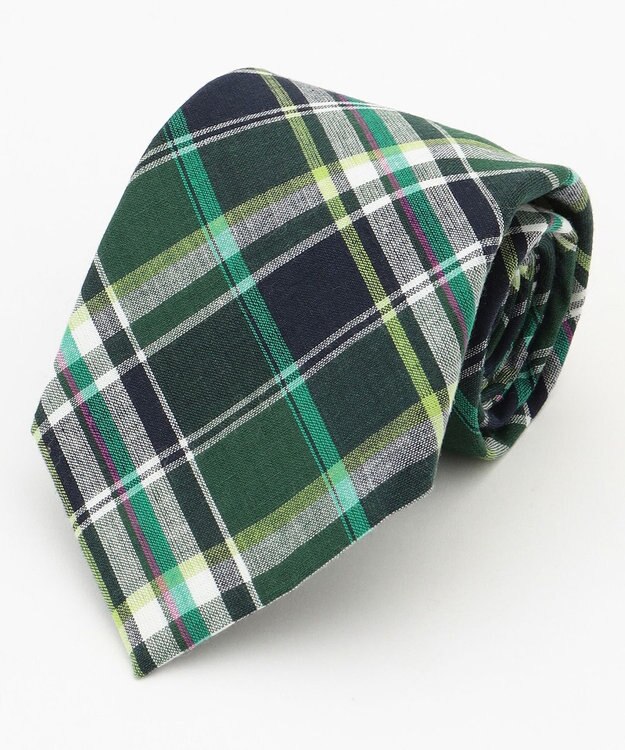 J.PRESS MEN マドラスチェック ネクタイ グリーン系4
