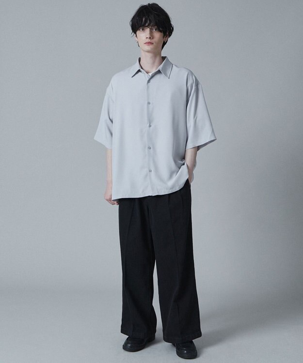 WEGO トロミBIGシャツ（S） ライトグレー