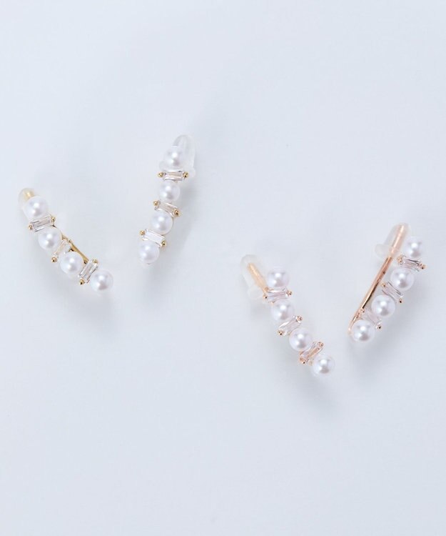 Phoebe 2wayパールブリンクピアス&イヤリング　ローズゴールド ローズゴールド