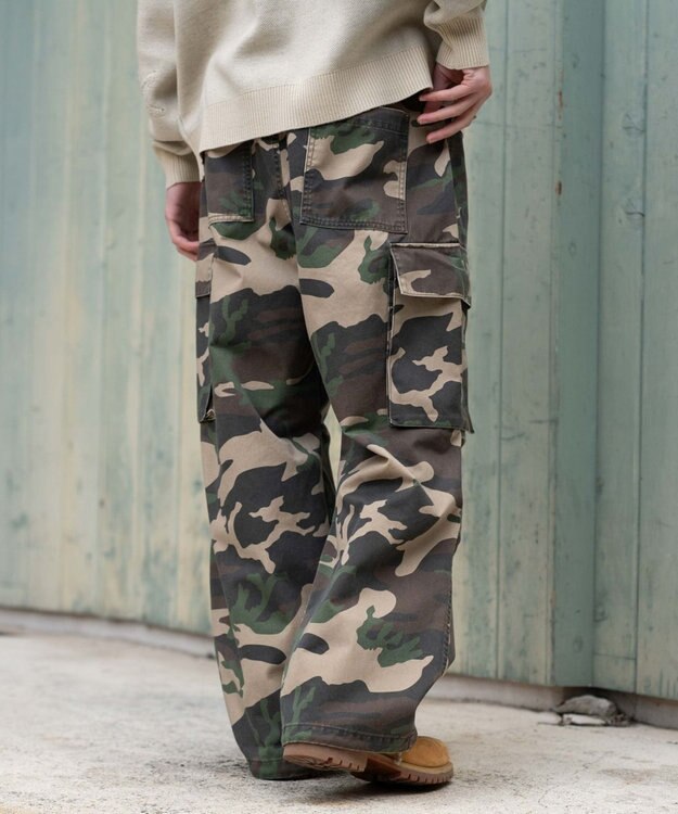 WEGO 【ユニセックス着用ITEM/SMLサイズ展開】イージーワイドカーゴパンツ 柄1