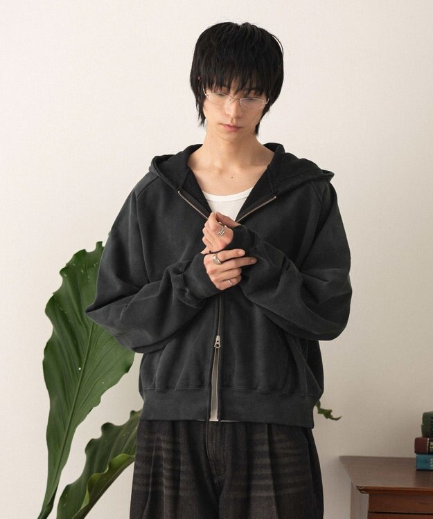 WEGO ショートZIPパーカー ブラックその他