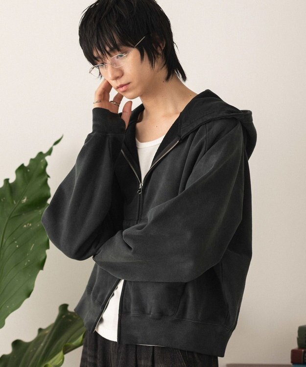 WEGO ショートZIPパーカー ブラックその他