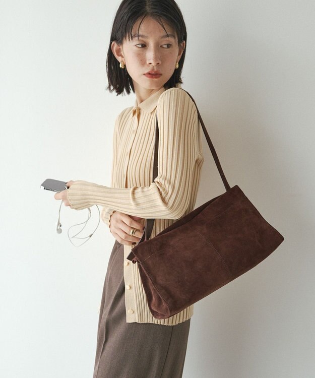russet 【2025AW新作】スエード横長ショルダーバッグ(CE-1578) D.Brown