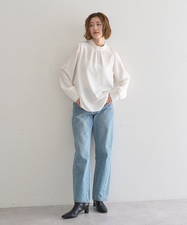 YECCA VECCA 【2点SET】ブラウスセットプリーツMIXジャンスカ Mocha