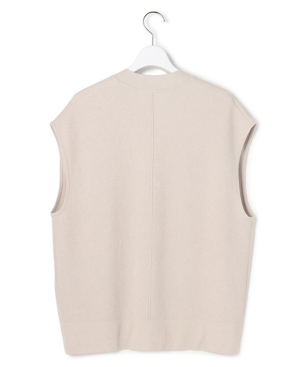 ICB L 【洗える】 ウールテンセルミニブークレ ニットベスト トープ系