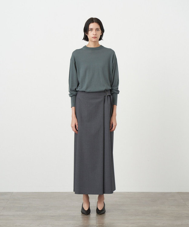 ATON WOOL TROPICAL | ラップドスカート TOP GRAY