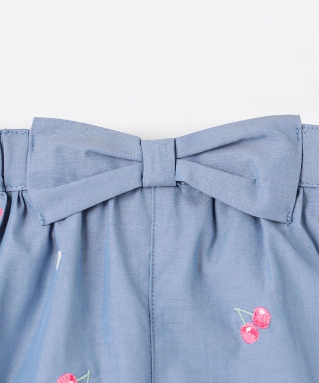 ANY KIDS 総柄刺繍 キュロット ブルー