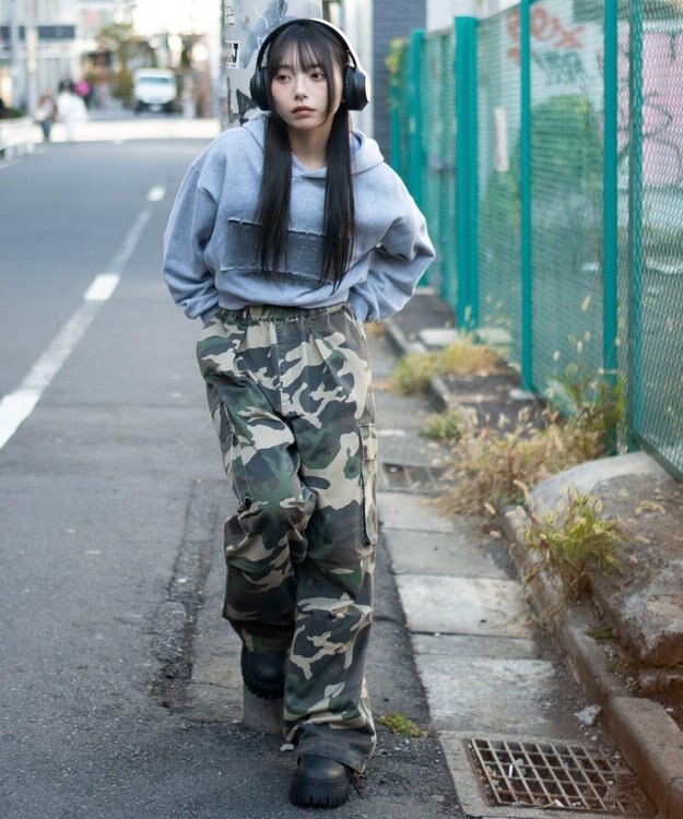 WEGO 【ユニセックス着用ITEM/SMLサイズ展開】イージーワイドカーゴパンツ 柄1