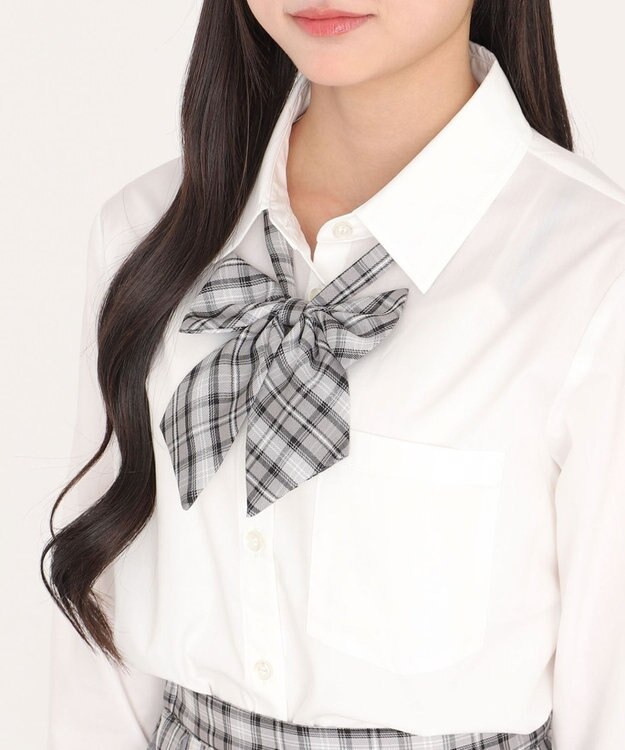 WEGO 【SCHOOLITEM】チェックスクールリボン グレーチェック2