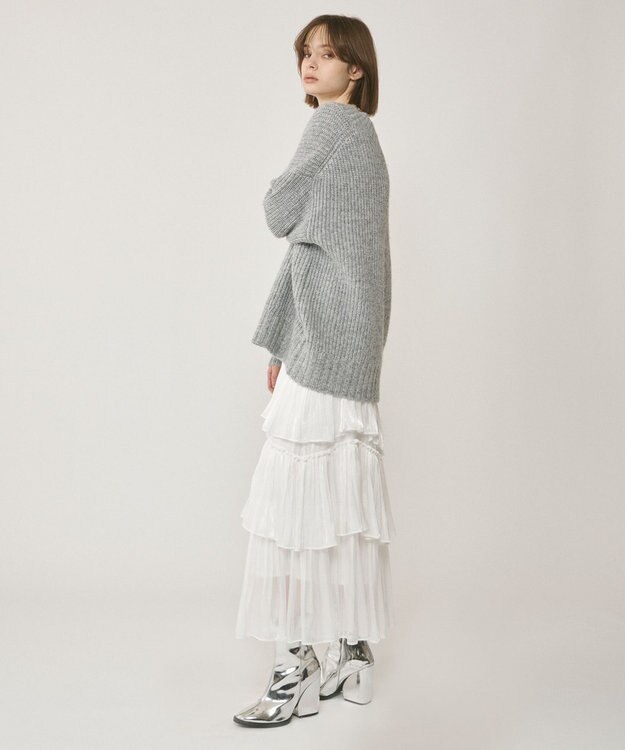 GRACE CONTINENTAL イレギュラーティアードスカート ホワイト