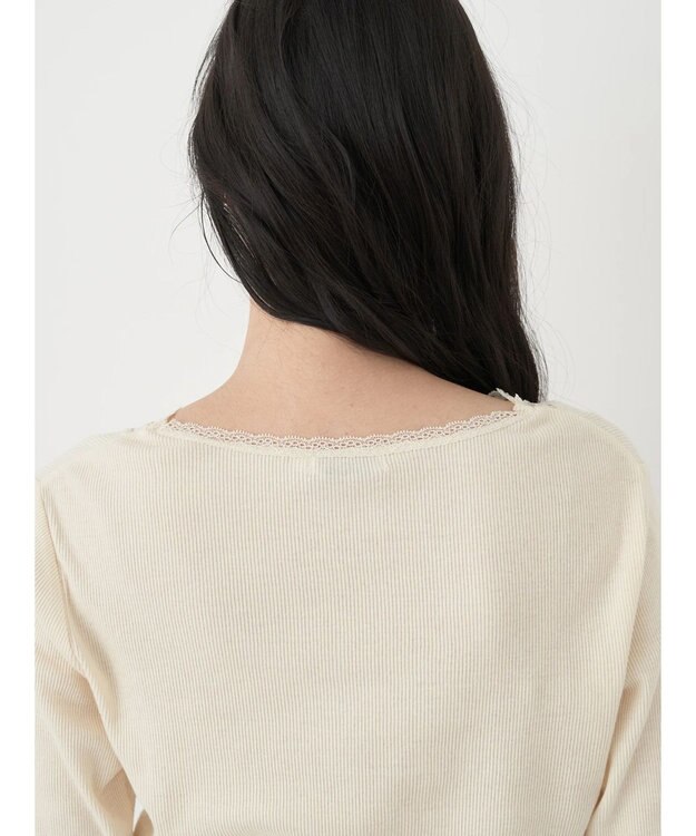 earth music&ecology レースＶネックテレコインナー Ivory