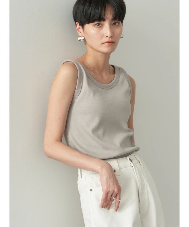 AMERICAN HOLIC 抗菌防臭Ｄａｉｌｙテレコタンクトップ Gray Beige