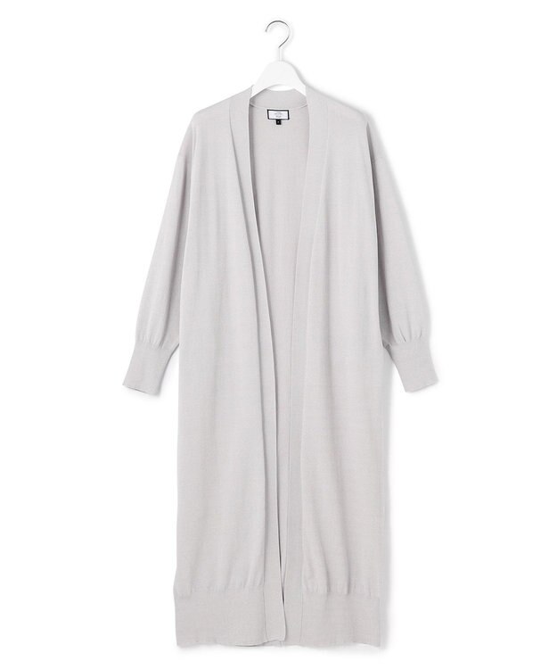 J.PRESS YORK STREET 【WOMEN】シアーロングカーディガン ライトグレー系