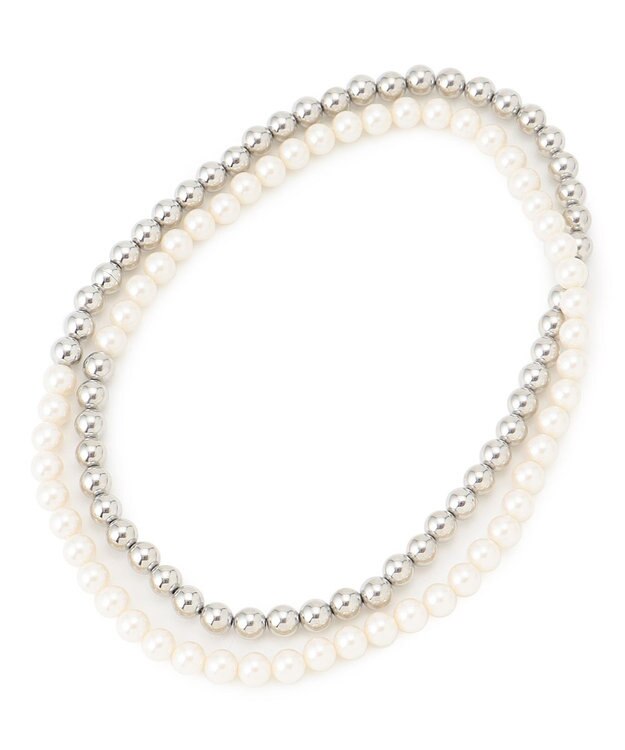 23区 【APPLAUDIR】パール＆ボールミックス ネックレス シルバー系