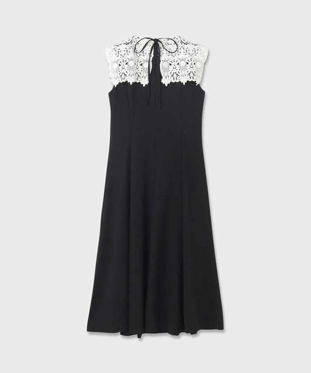 GRACE CONTINENTAL 刺繍カラー付ドレス ブラック