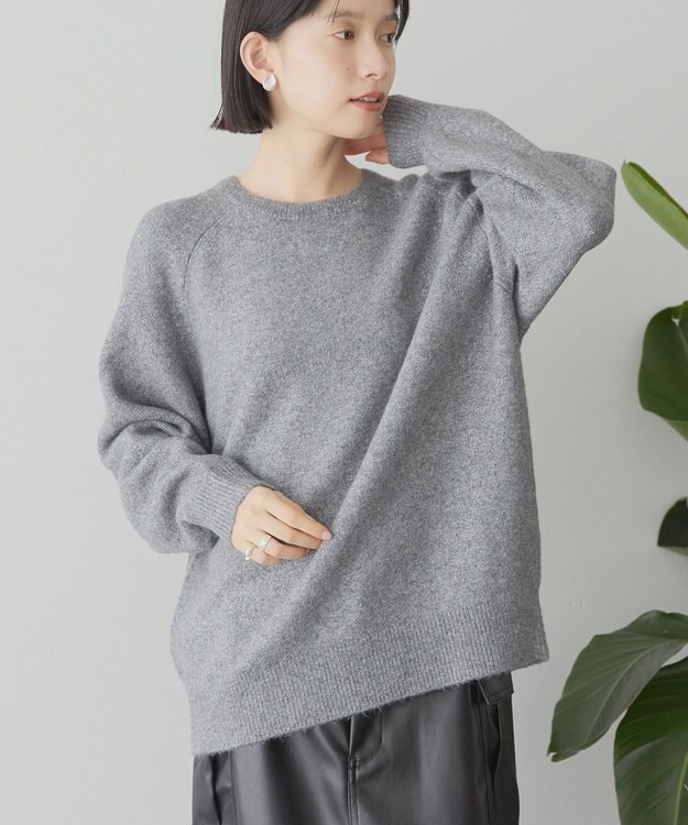 AMERICAN HOLIC ラグランラメニットプルオーバー Gray Mixture