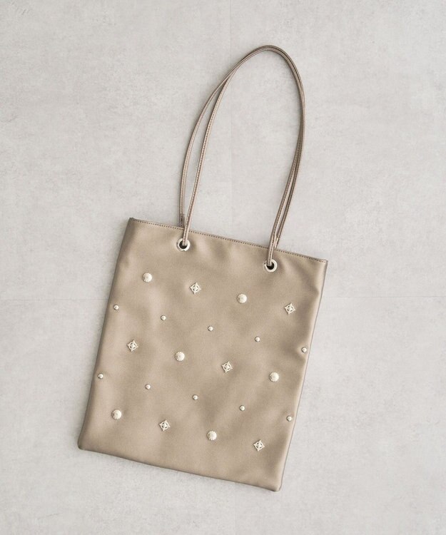 Green Parks ａｎｄｍｉｋｋａ．スタッズ付Ａ４トートバッグ Brown