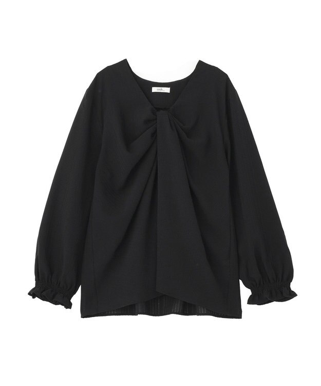 earth music&ecology フロントツイストブラウス Black