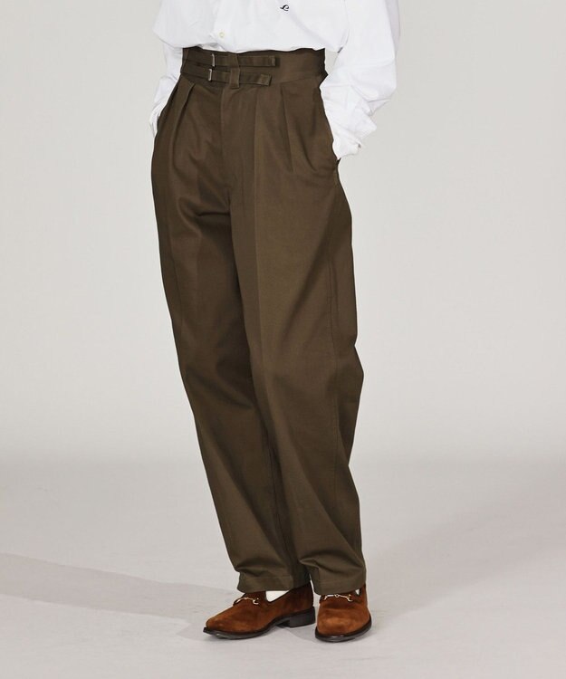 LENO DOUBLE BELTED GURKHA TROUSERS 《UNISEX》 ダブルベルトグルカパンツ KHAKI