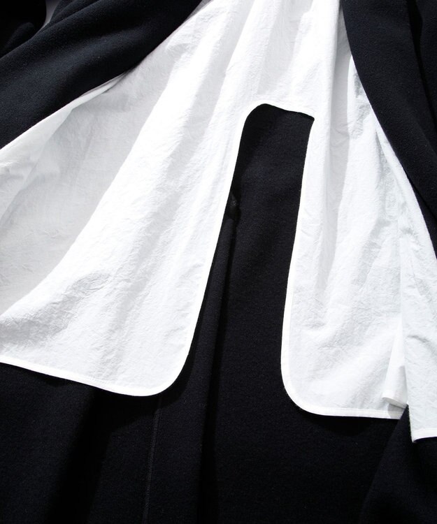 ATON ROYAL CHUNKY FLEECE | ショールカラーコート BLACK