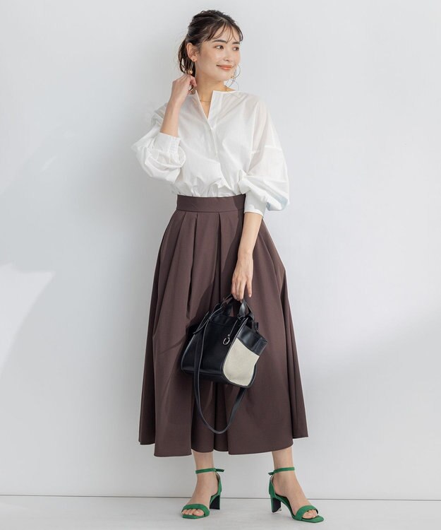 組曲 【洗える】ナチュラルローンスキッパー ブラウス アイボリー系