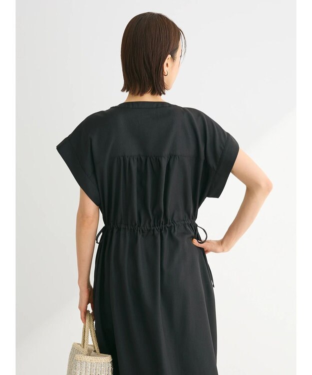 Green Parks ・ＥＬＥＮＣＡＲＥ　ＤＵＥリネンライクドロストワンピース Black