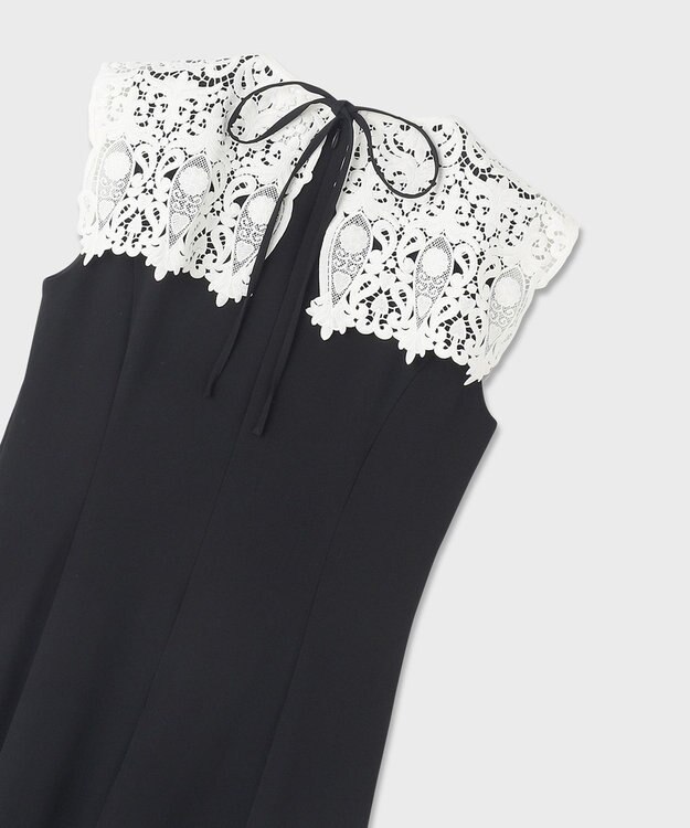 GRACE CONTINENTAL 刺繍カラー付ドレス ブラック