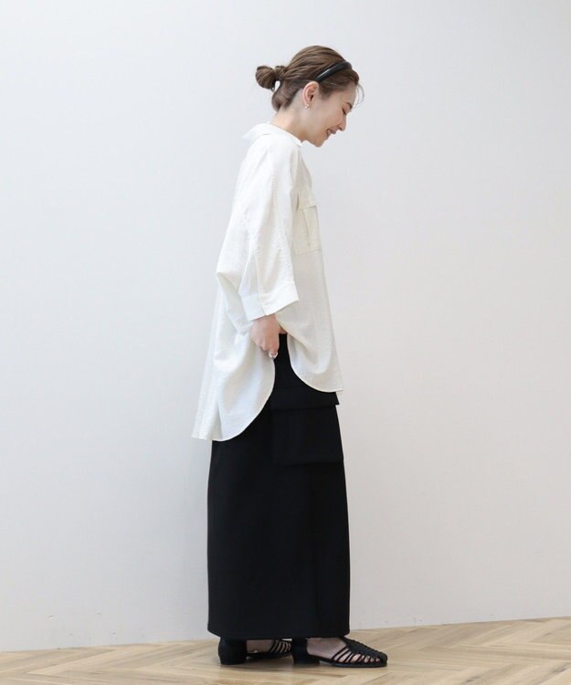 AMERICAN HOLIC 【予約】【WEB限定】接触冷感Wポケットシャツチュニック Ivory