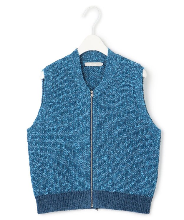ICB 【洗える】 カラーニットツイード ベスト ブルーミックス系