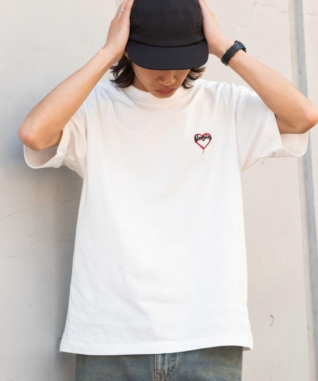 WEGO 【MLサイズ展開/綿100%】グラフィックワンポイントT（SS） ホワイト