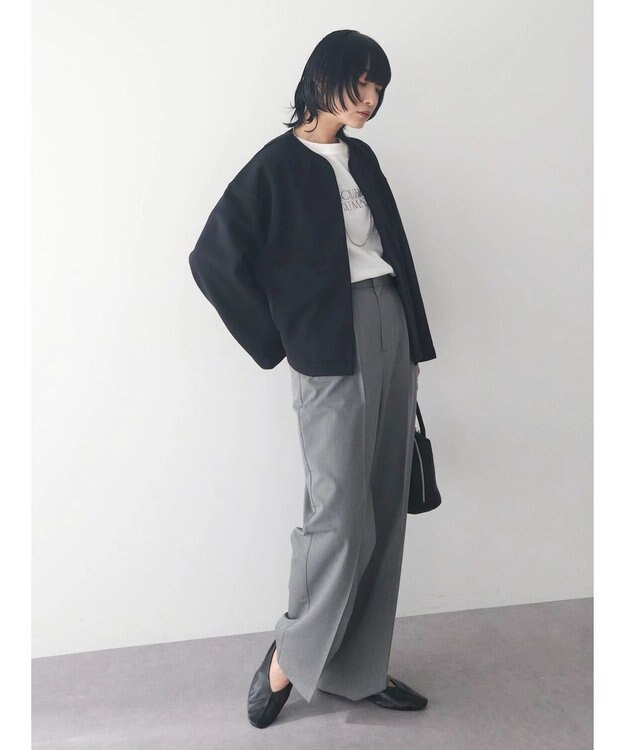 Green Parks ノーカラーポンチジャケット Black