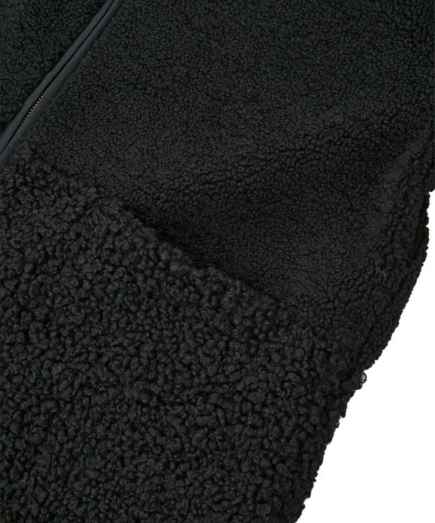 earth music&ecology ボアキルトミドルコート Black