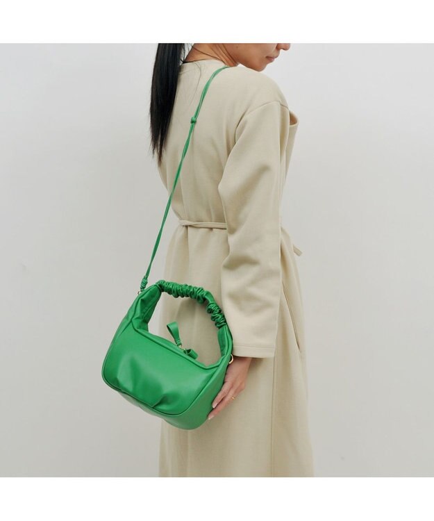 UNBILLION kakatoo ギャザーハンドル2wayバッグ グリーン