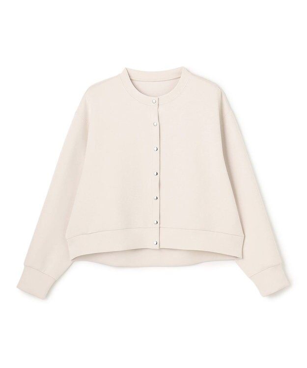 UNFILO L 【野呂佳代さん着用】BEAUTY FORM JERSEY スナップカーディガン グレージュ