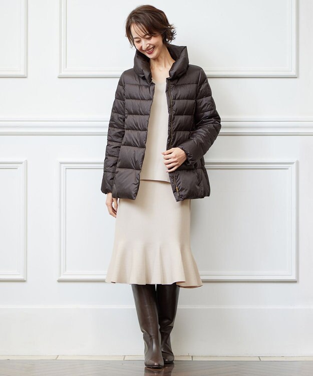 自由区 L 【洗える/セット可】レーヨンポリエステルスムース Vネックニット サンセットグレー