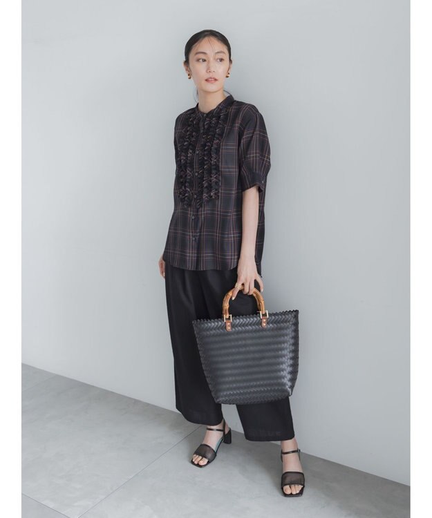 Te chichi チェックフリルブラウス《2026 SUMMER LOOK item》 ネイビー