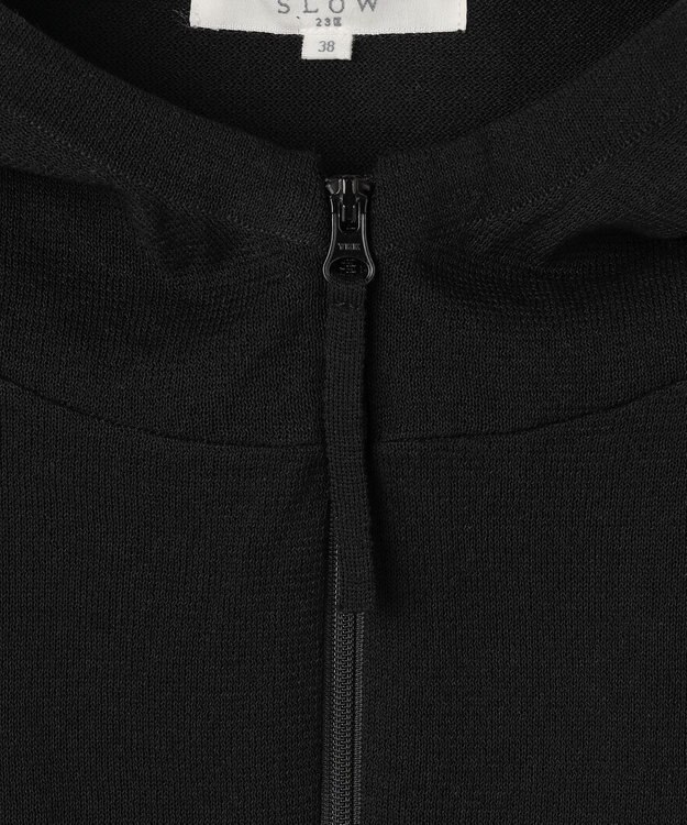 23区 【SLOW/一部店舗限定】シアーニット パーカー ブラック