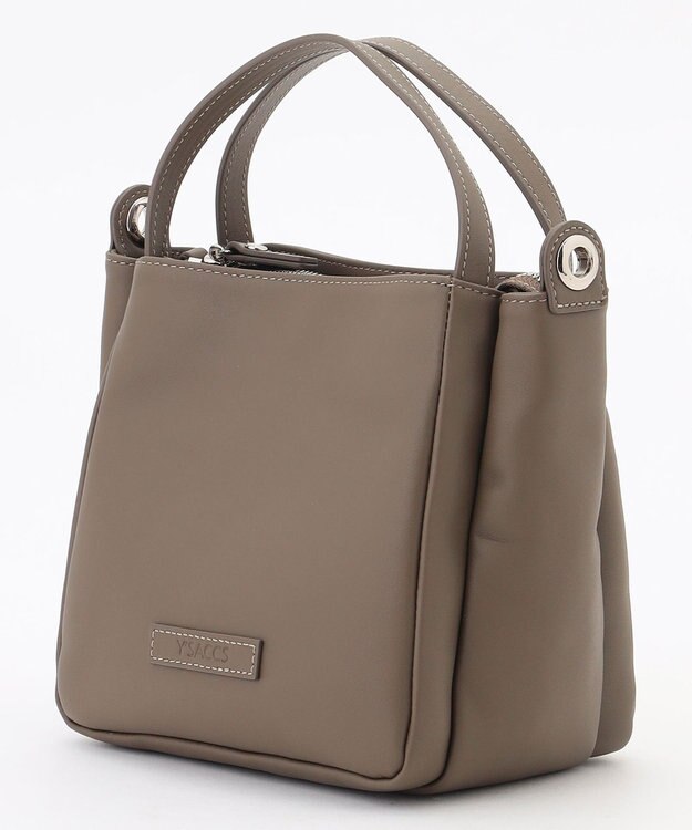 Y'SACCS カウレザー すっきり2wayミニトート グレージュ