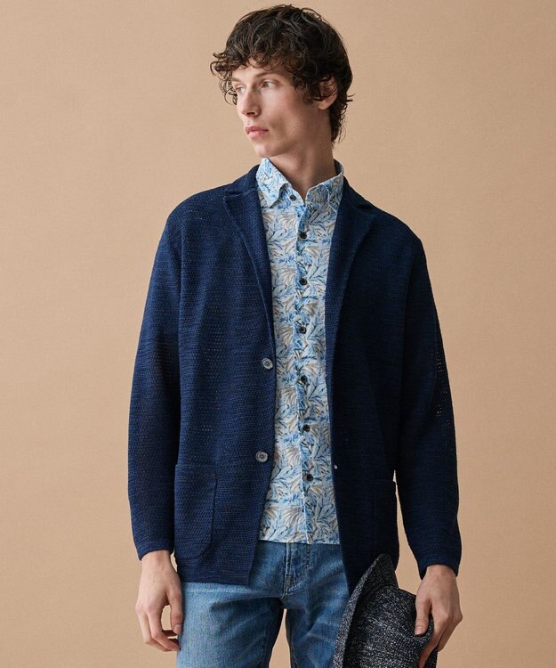 JOSEPH ABBOUD 【清涼・JAPANファブリック】パナマボイルリゾートプリントシャツ サックスブルー系6