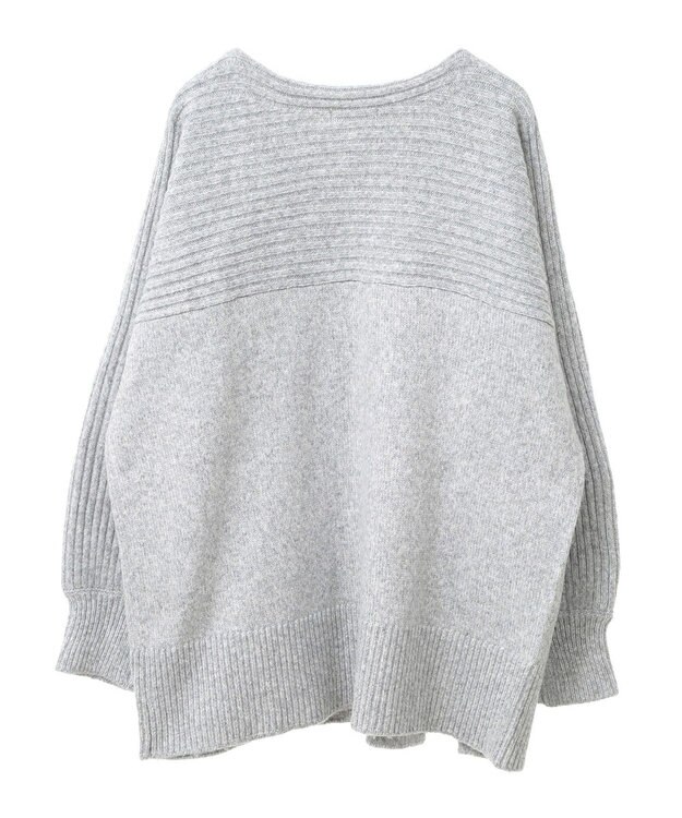 CRAFT STANDARD BOUTIQUE 編み違い斜めスリットニットチュニック Light Gray Mixture
