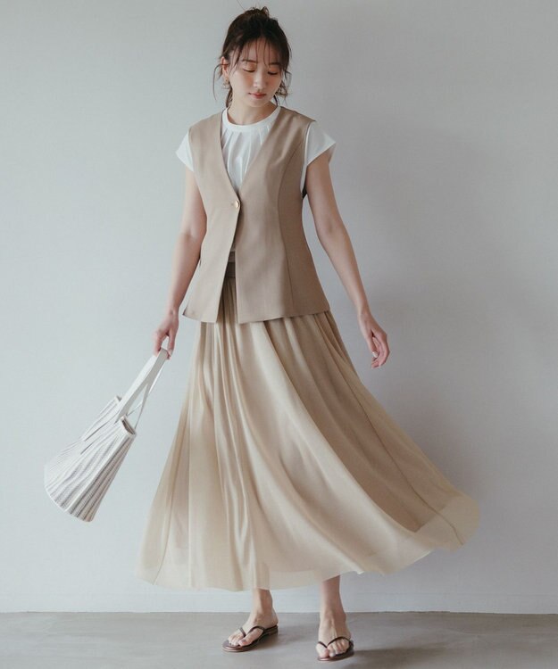 ANY SIS ストライプカラー かごバッグ アイボリー系1