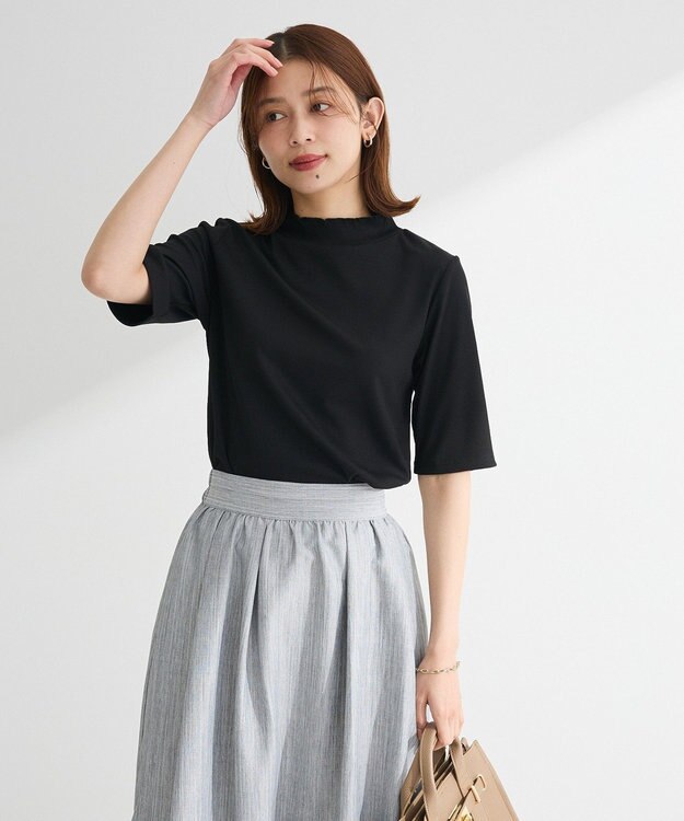 Green Parks ・Ｐｅｔｉｔ　Ｆｌｅｕｒ　５分袖メロウリブＴＥＥ Charcoal Gray