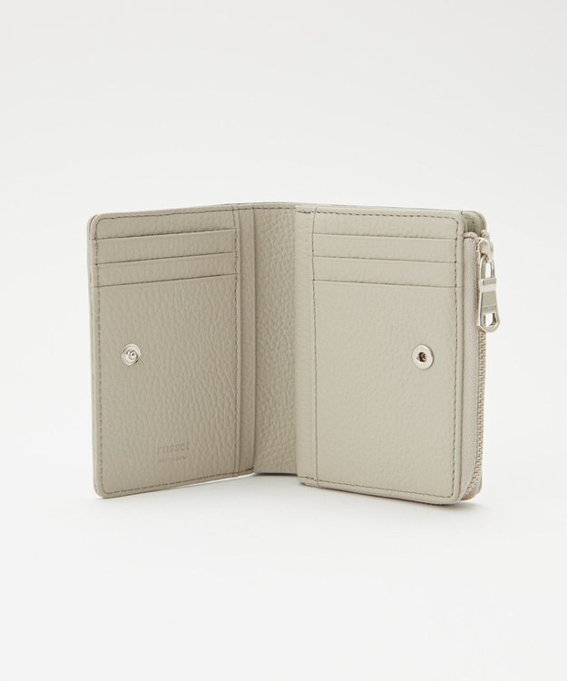 russet ＜お財布人気NO.1＞モノグラムプレートハーフウォレット(SO-376) GrayBeige2